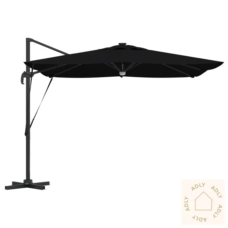 Cantilever Roma Parasol Med Led Lys Svart 286X285X270 Cm Aluminium