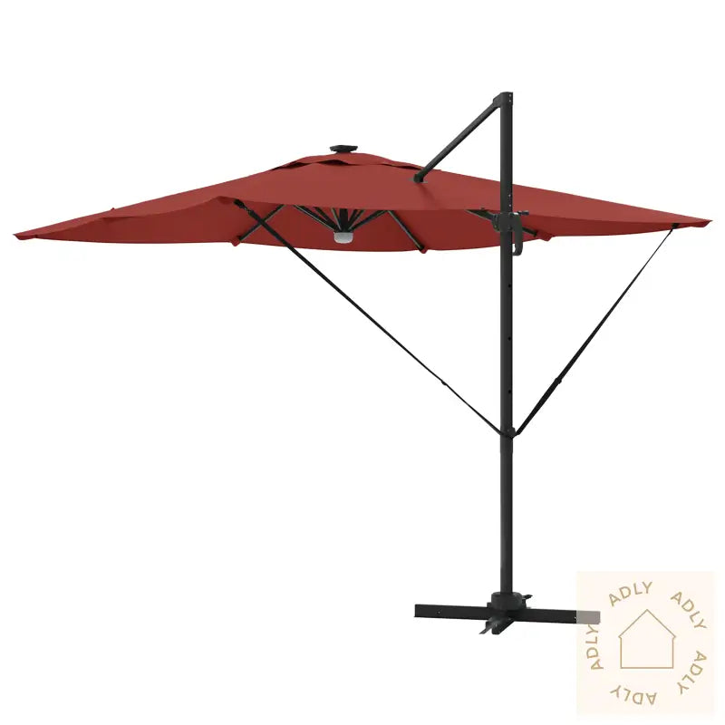 Cantilever Roma Parasol Med Led-Lamper Terrakotta 286X285X270 Cm Aluminium