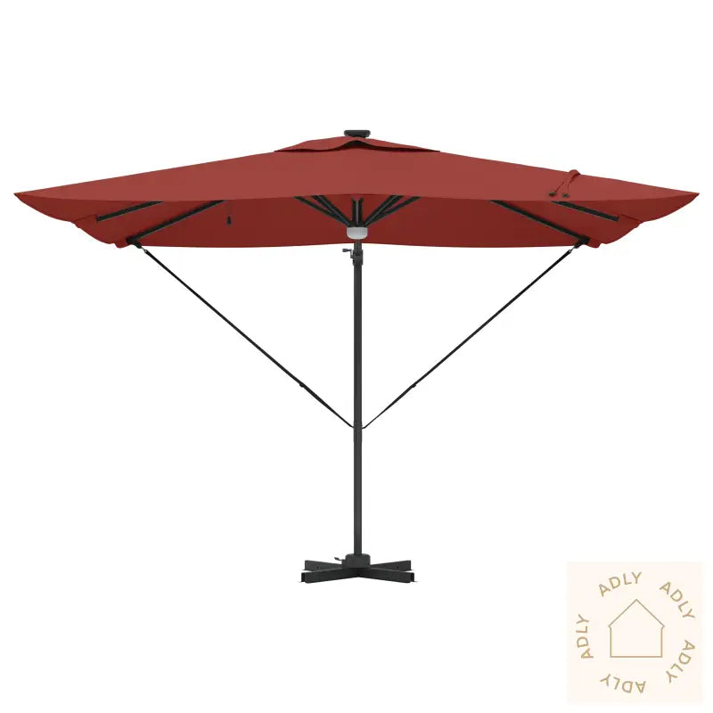 Cantilever Roma Parasol Med Led-Lamper Terrakotta 286X285X270 Cm Aluminium