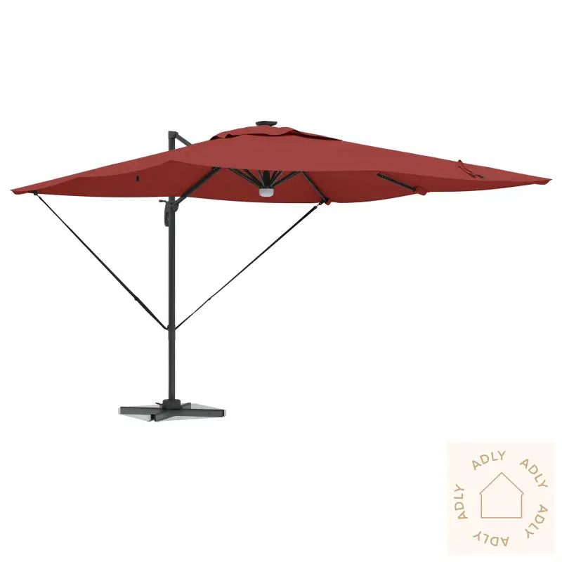 Cantilever Roma Parasol Med Led-Lamper Terrakotta 286X285X270 Cm Aluminium