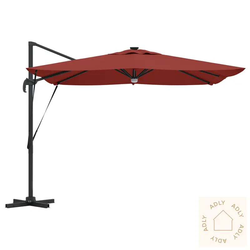 Cantilever Roma Parasol Med Led-Lamper Terrakotta 286X285X270 Cm Aluminium