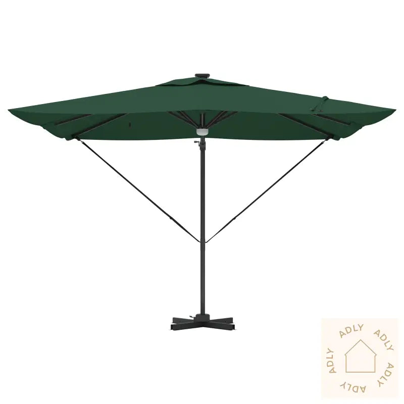 Cantilever Roma Parasol Med Led Grønn 286X285X270 Cm Aluminium
