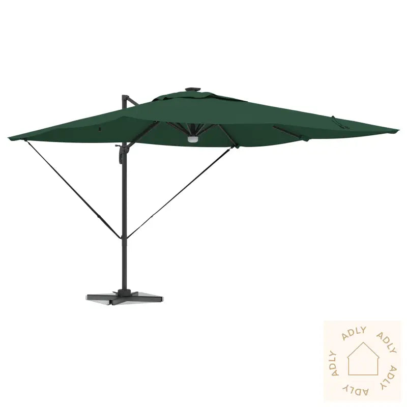 Cantilever Roma Parasol Med Led Grønn 286X285X270 Cm Aluminium