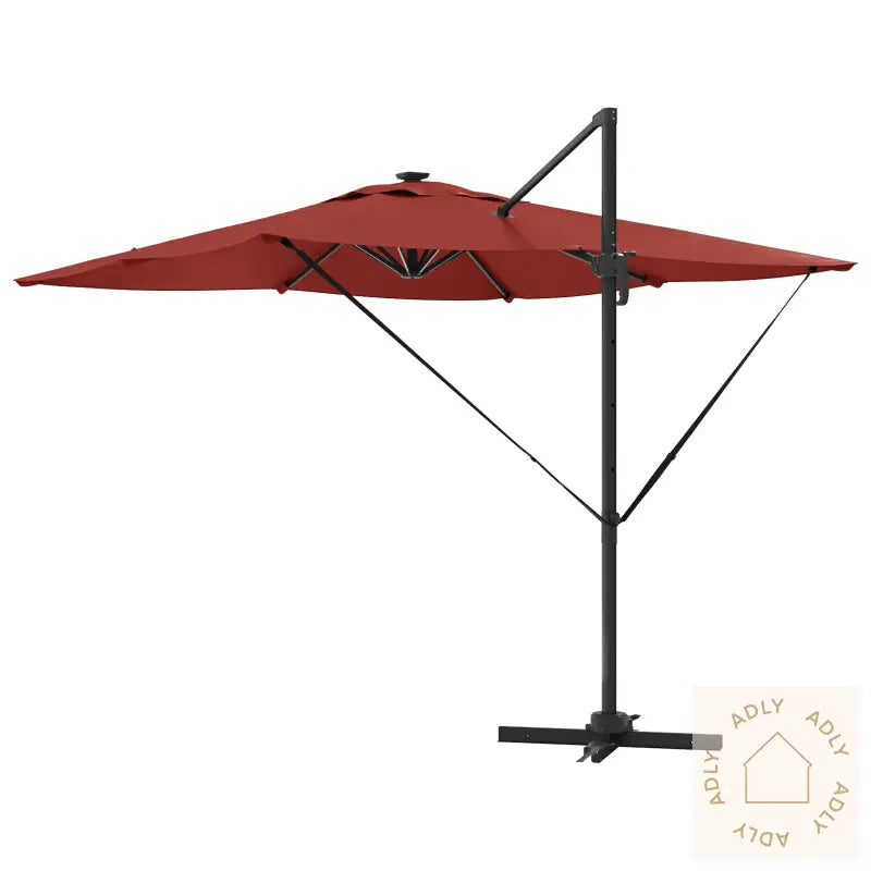 Cantilever Roma Parasol Med Led-Lys Terracotta 286X285X270 Cm Aluminium