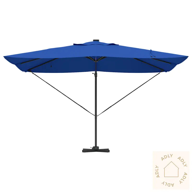 Cantilever Roma Parasoll Med Led-Lamper Azure Blå 352X251X265 Cm Aluminium