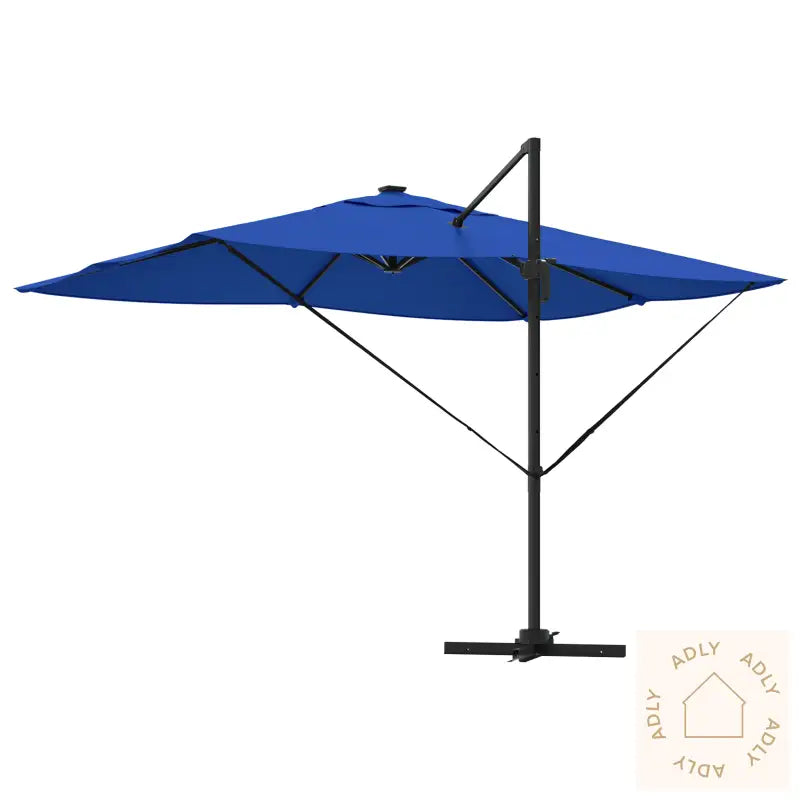 Cantilever Roma Parasoll Med Led-Lamper Azure Blå 352X251X265 Cm Aluminium