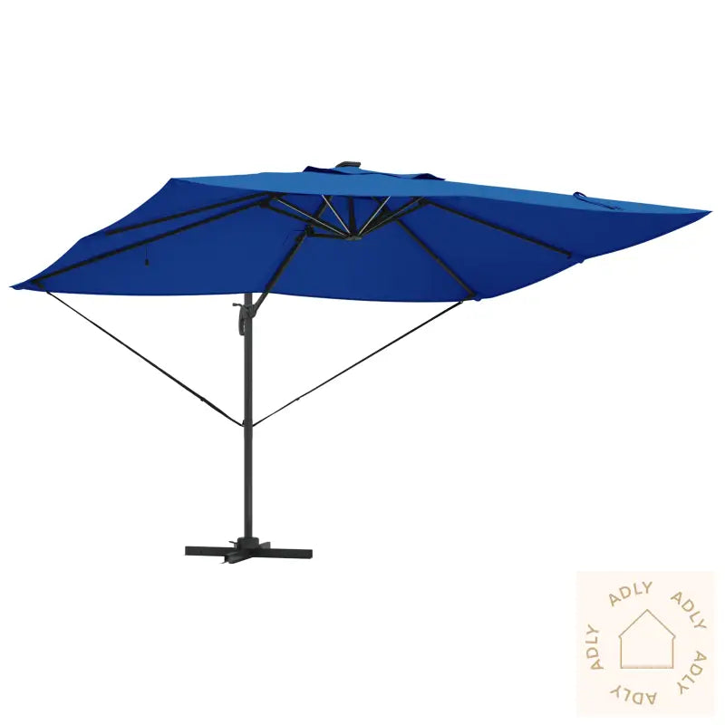 Cantilever Roma Parasoll Med Led-Lamper Azure Blå 352X251X265 Cm Aluminium