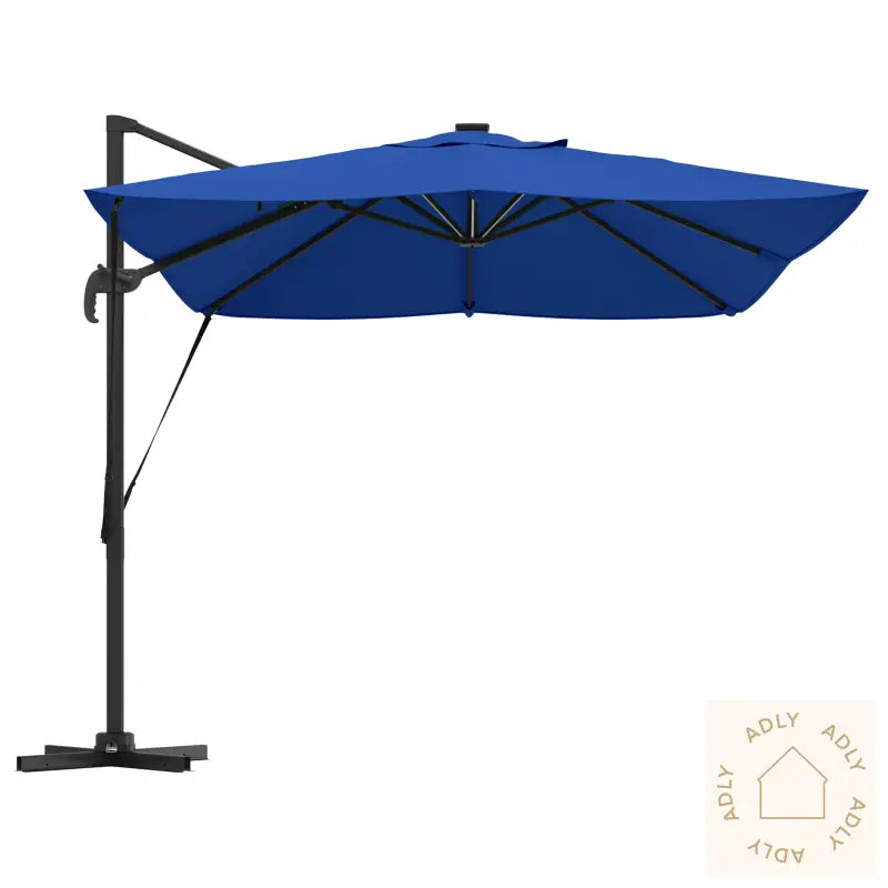 Cantilever Roma Parasoll Med Led-Lamper Azure Blå 352X251X265 Cm Aluminium