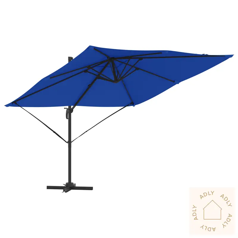 Terrasseparasol Azurblå Aluminium, Polyester 3M
