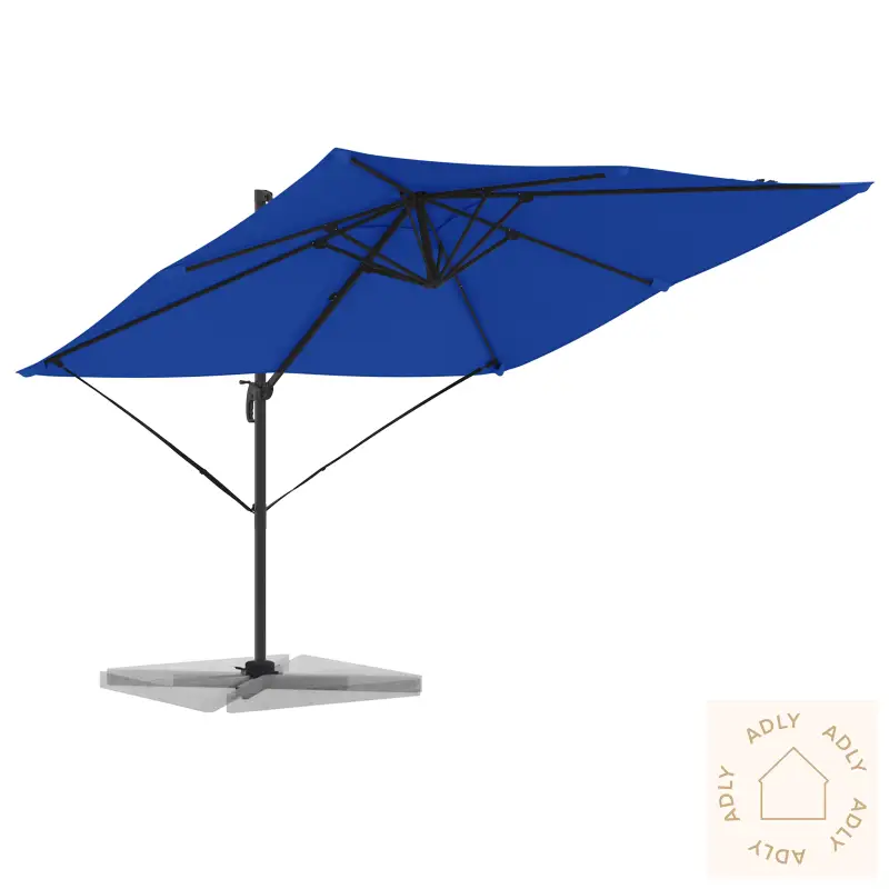 Terrasseparasol Azurblå Aluminium, Polyester 3M