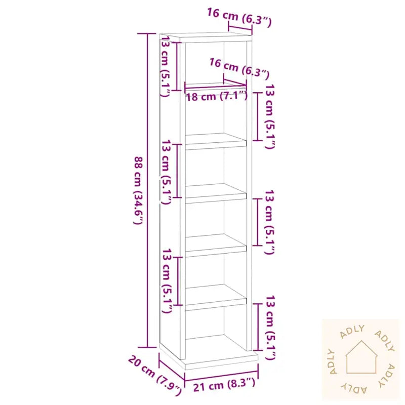 Cd-Skap Svart 21X20X88 Cm Konstruert Tre