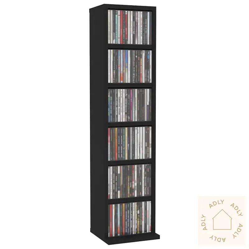 Cd-Skap Svart 21X20X88 Cm Konstruert Tre