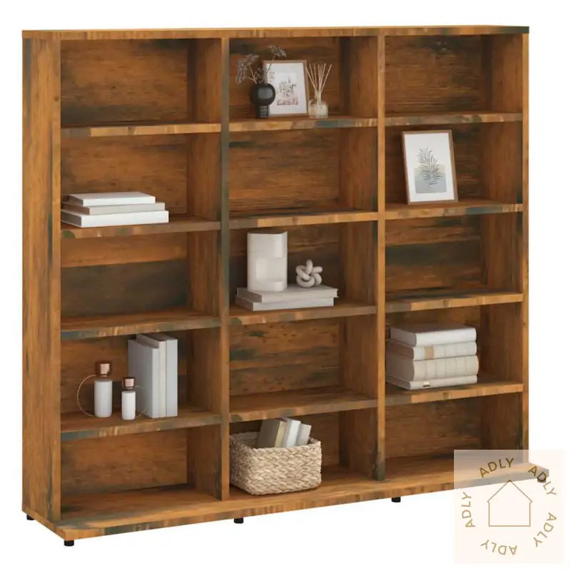 Cd-Skap Røkt Eik 100X23X89,5 Cm Konstruert Tre