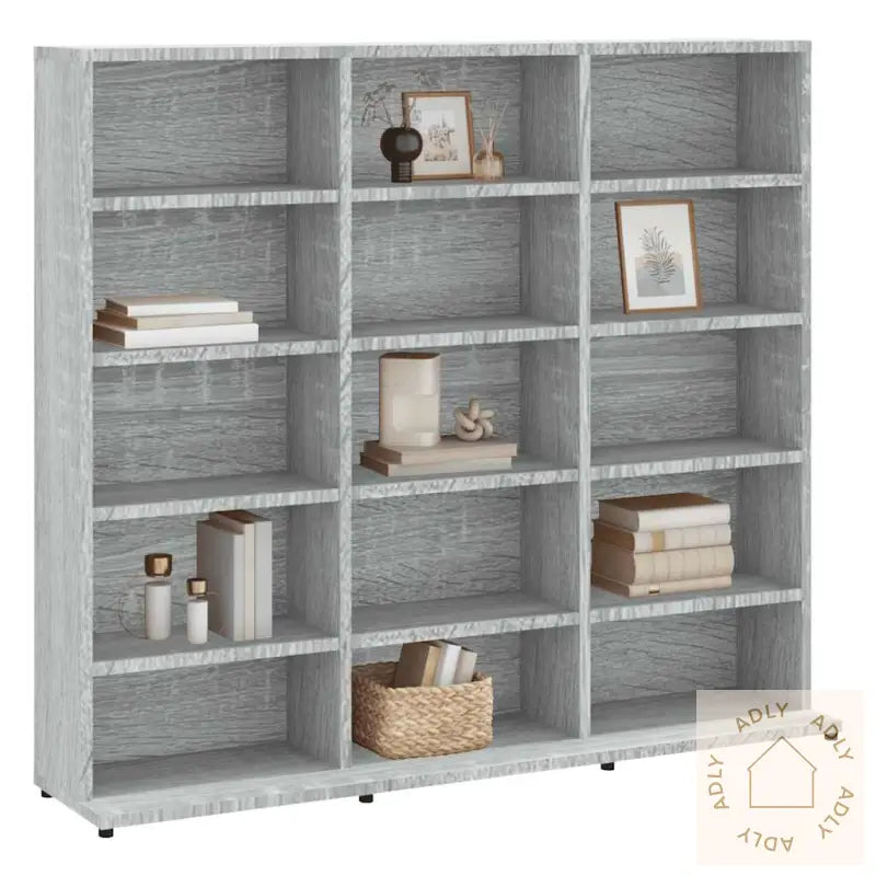 Cd-Skap Grå Sonoma 100X23X89,5 Cm Konstruert Tre
