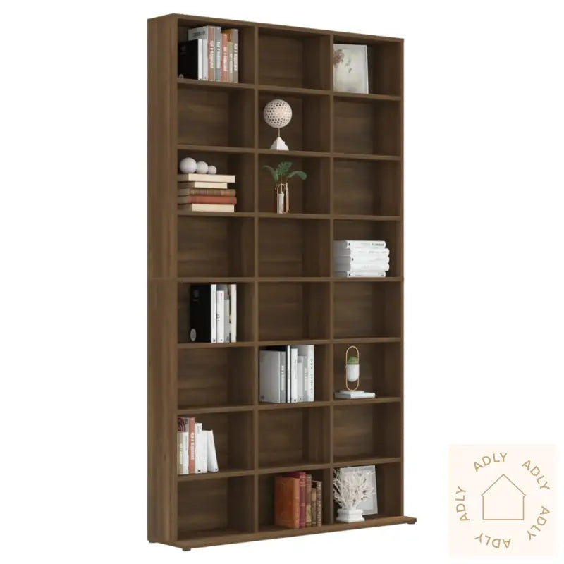 Cd-Skap Brun Eik 102X23X177,5 Cm Konstruert Tre