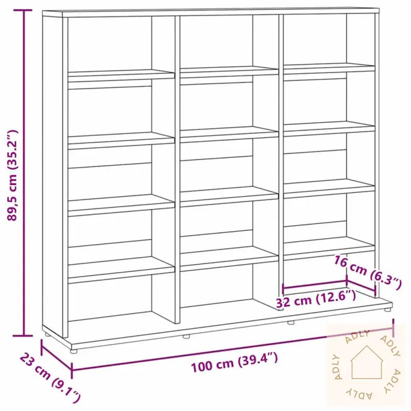 Cd-Skap Brun Eik 100X23X89,5 Cm Konstruert Tre