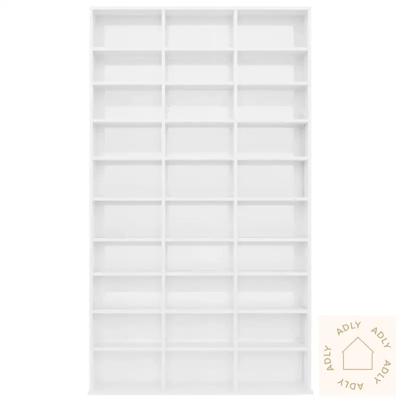 Cd-Hylle Høyglans Hvit 102X16X177,5 Cm Konstruert Tre