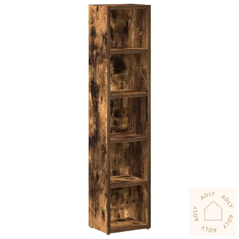 Cd-Skap 2 Stk Røkt Eik 21X16X93,5 Cm Konstruert Tre
