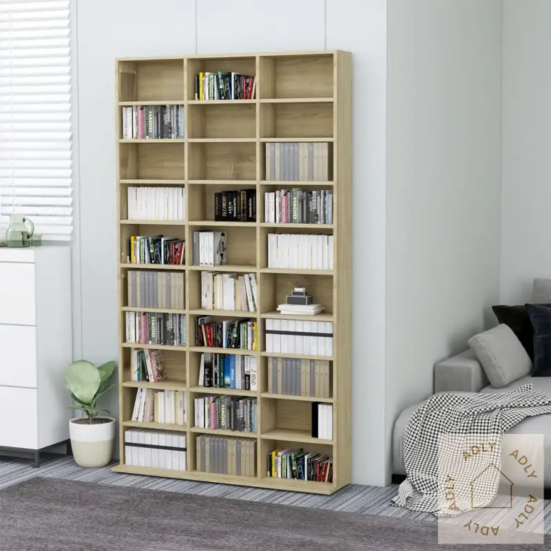 Cd-Hylle Sonoma Eik 102X16X177,5 Cm Konstruert Tre
