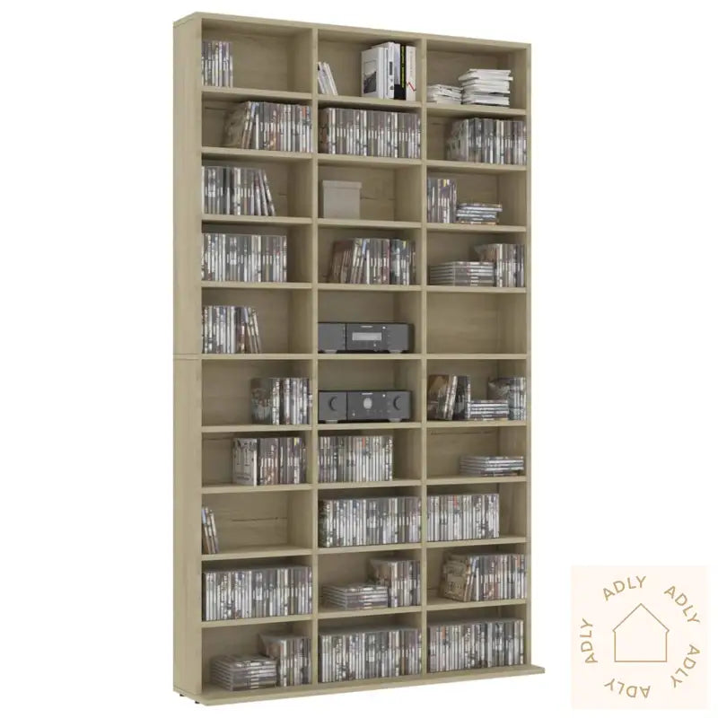 Cd-Hylle Sonoma Eik 102X16X177,5 Cm Konstruert Tre