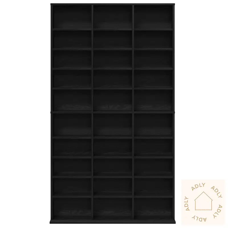 Cd-Hylle I Svart Eik 101X23X177,5 Cm Laget Av Konstruert Tre