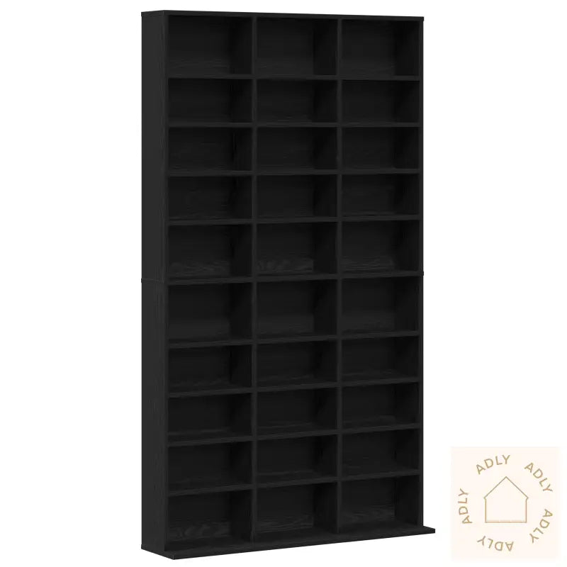 Cd-Hylle I Svart Eik 101X23X177,5 Cm Laget Av Konstruert Tre