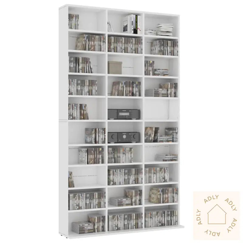 Cd-Hylle Hvit 102X16X177,5 Cm Konstruert Tre