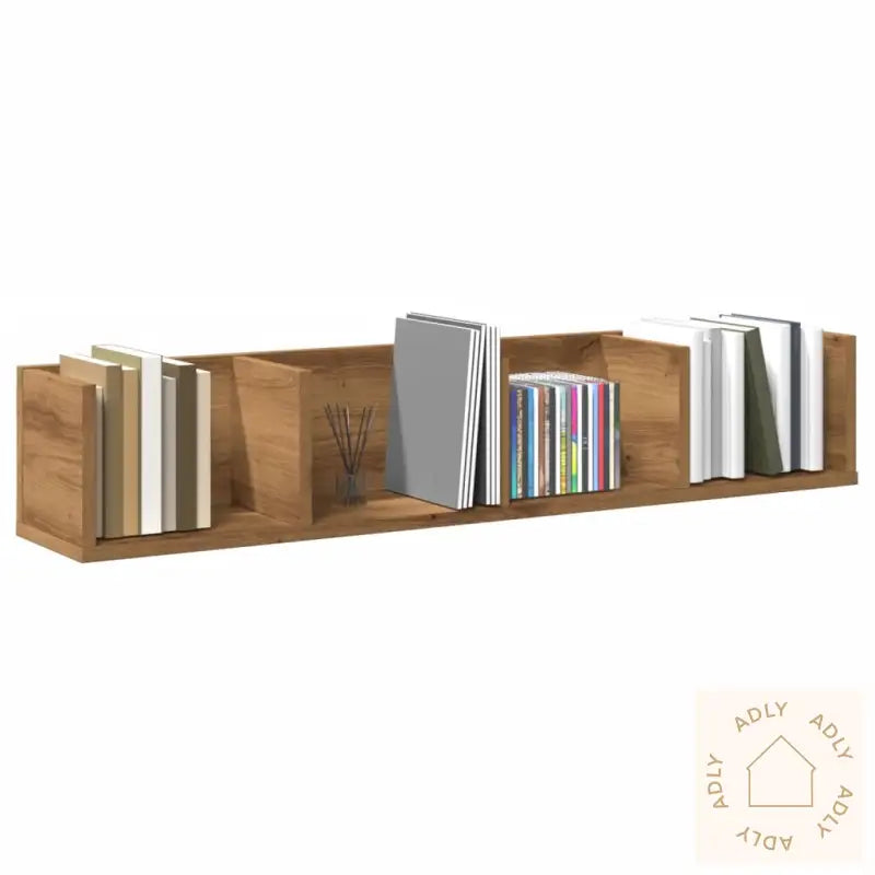 Veggmontert Cd-Hylle Artisan Eik 100X18X18 Cm Konstruert Tre