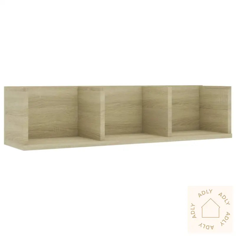Veggmontert Cd-Hylle Sonoma Eik 75X18X18 Cm Konstruert Tre