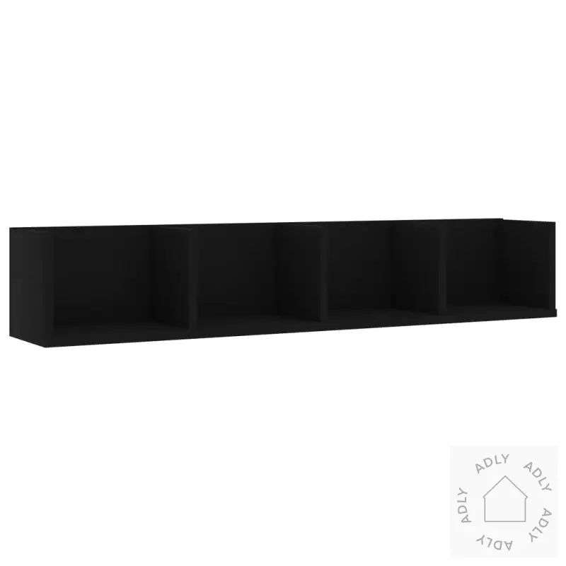 Veggmontert Cd-Hylle Svart 100X18X18 Cm Konstruert Tre