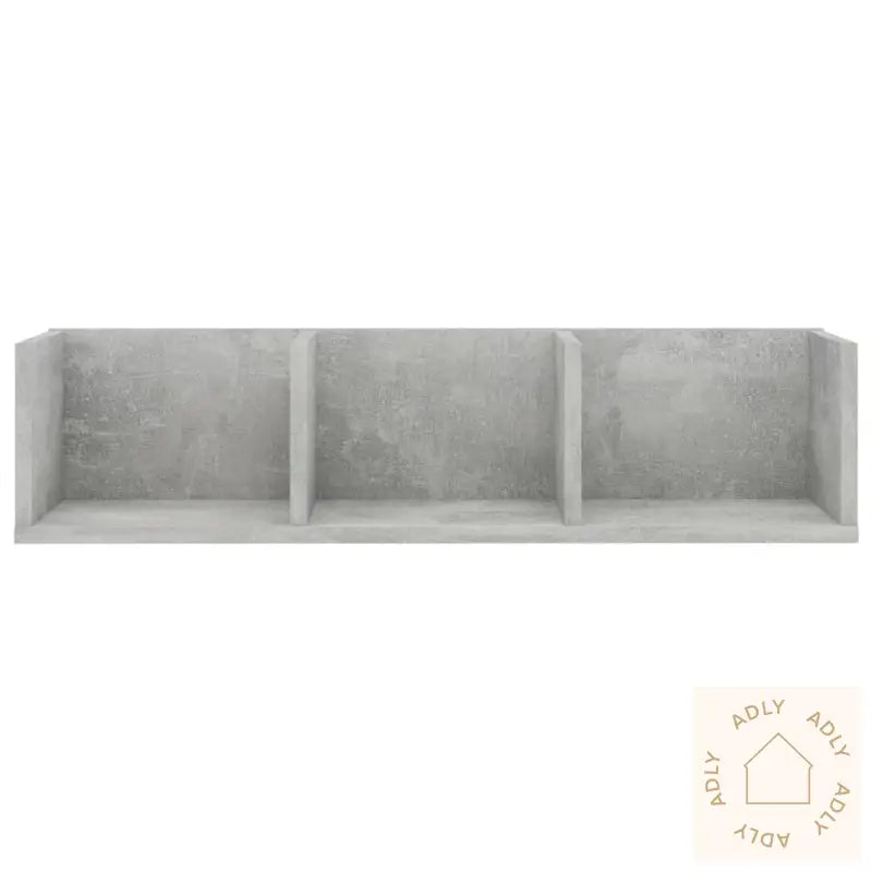 Veggmontert Cd-Hylle Betonggrå 75X18X18 Cm Konstruert Tre