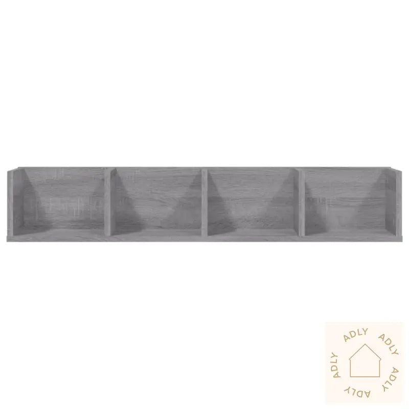 Veggmontert Cd-Hylle Grå Sonoma 100X18X18 Cm Konstruert Tre