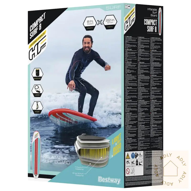 Bestway Hydro-Force Oppblåsbart Padlebrett Compact Surf 8 243X57X7 Cm