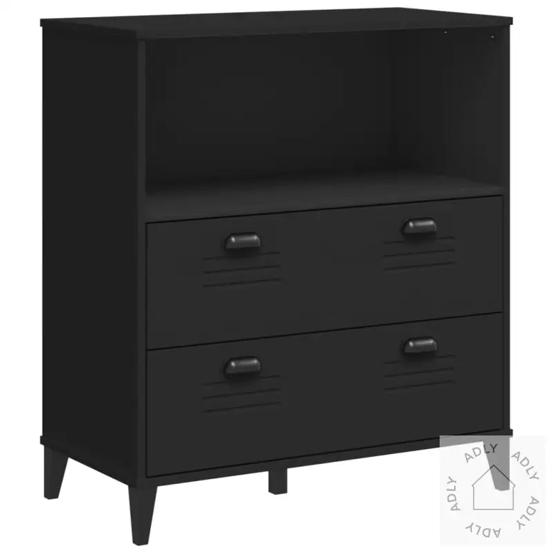 Bokhylle Viken Svart 80X40X90 Cm Konstruert Tre