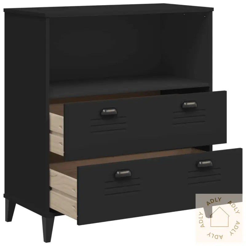 Bokhylle Viken Svart 80X40X90 Cm Konstruert Tre