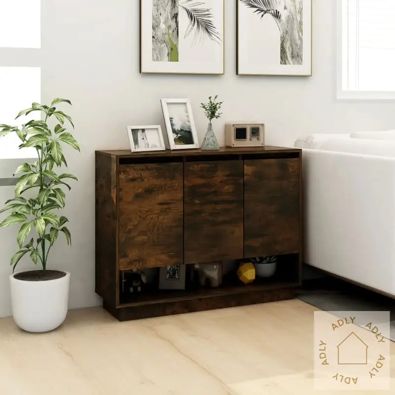 Skjenk Røkt Eik 97X31X75 Cm Konstruert Tre