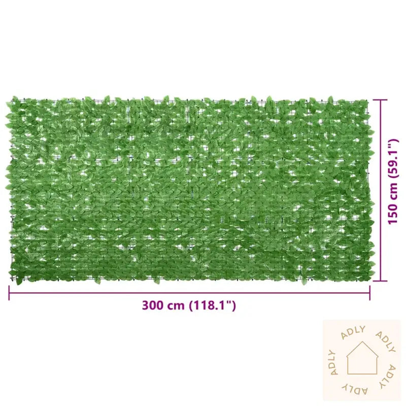 Balkongskjerm Med Grønne Blader 300X150 Cm