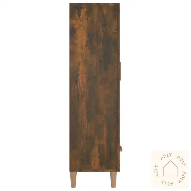 Highboard Røkt Eik 70X31X115 Cm Konstruert Tre