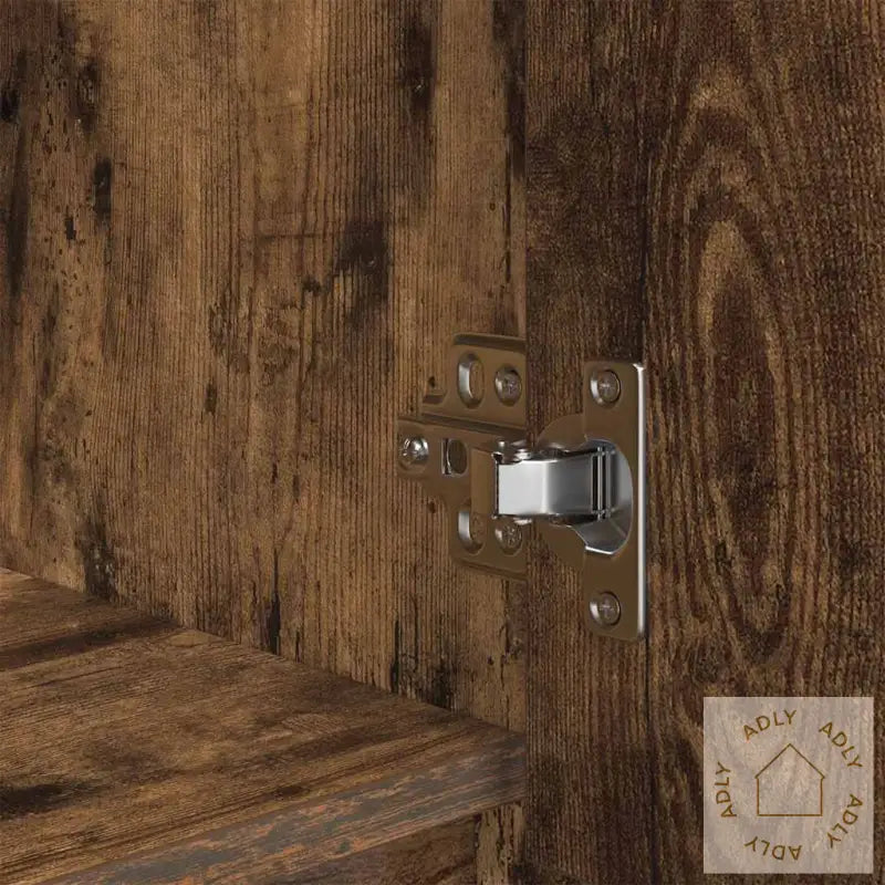 Highboard Røkt Eik 29,5X34X119,5 Cm Konstruert Tre