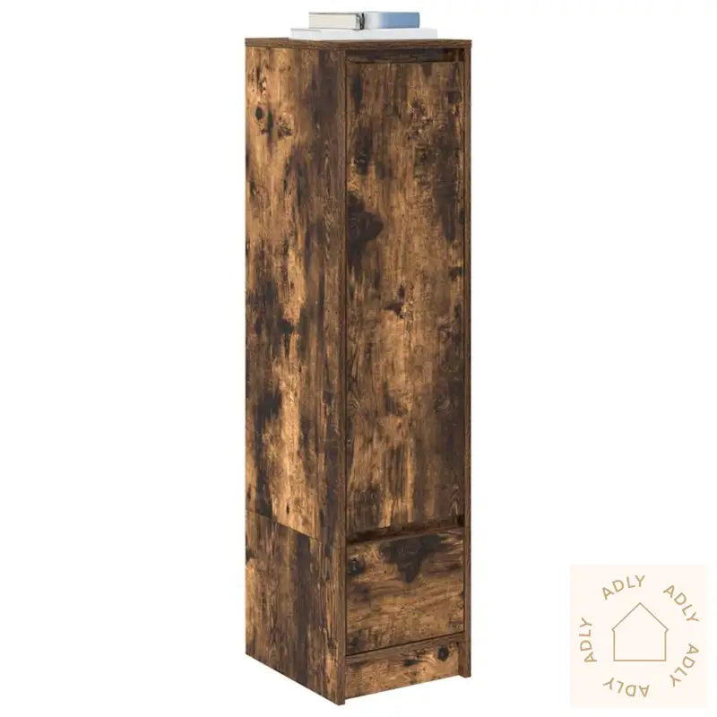 Highboard Røkt Eik 29,5X34X119,5 Cm Konstruert Tre