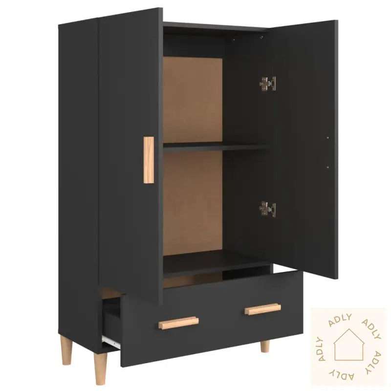 Highboard Svart 70X31X115 Cm Konstruert Tre