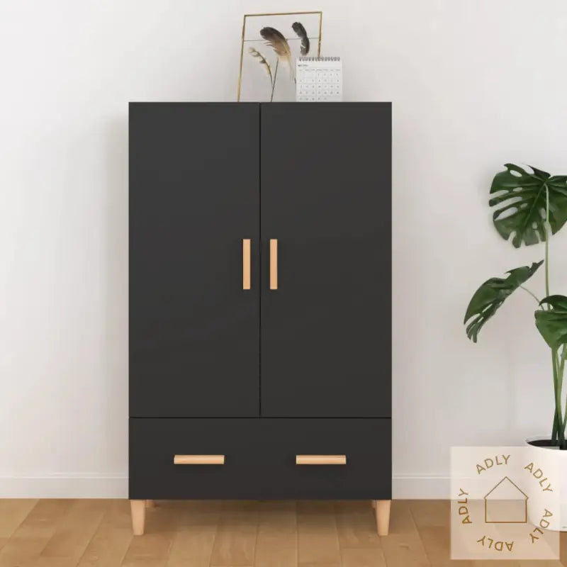 Highboard Svart 70X31X115 Cm Konstruert Tre