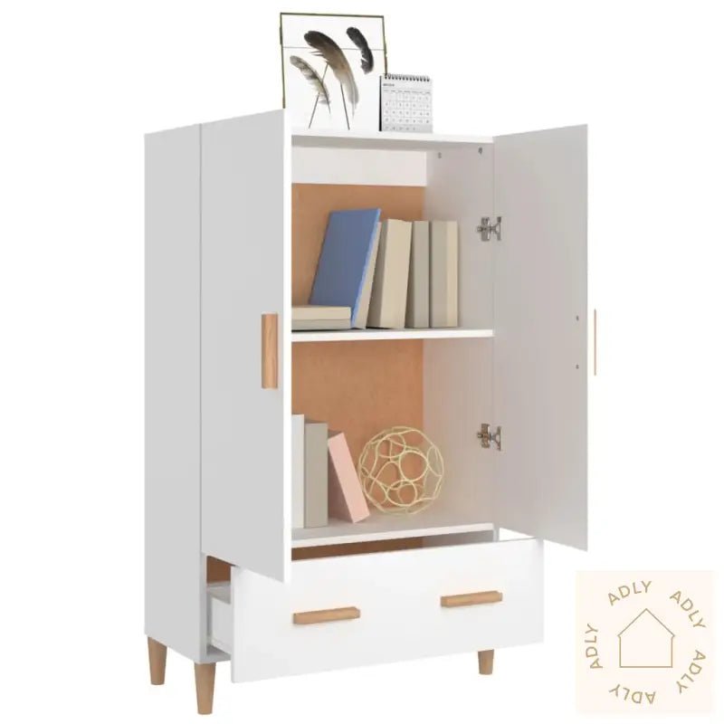 Highboard Hvit 70X31X115 Cm Konstruert Tre