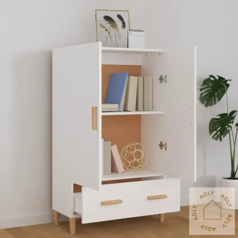 Highboard Hvit 70X31X115 Cm Konstruert Tre