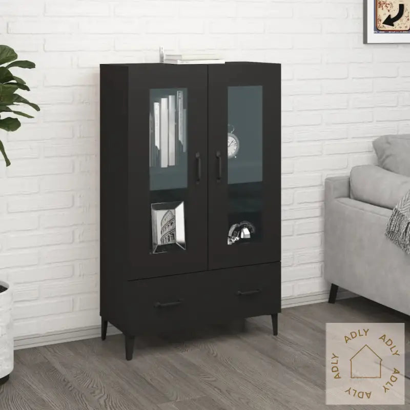 Highboard Svart 70X31X115 Cm Konstruert Tre