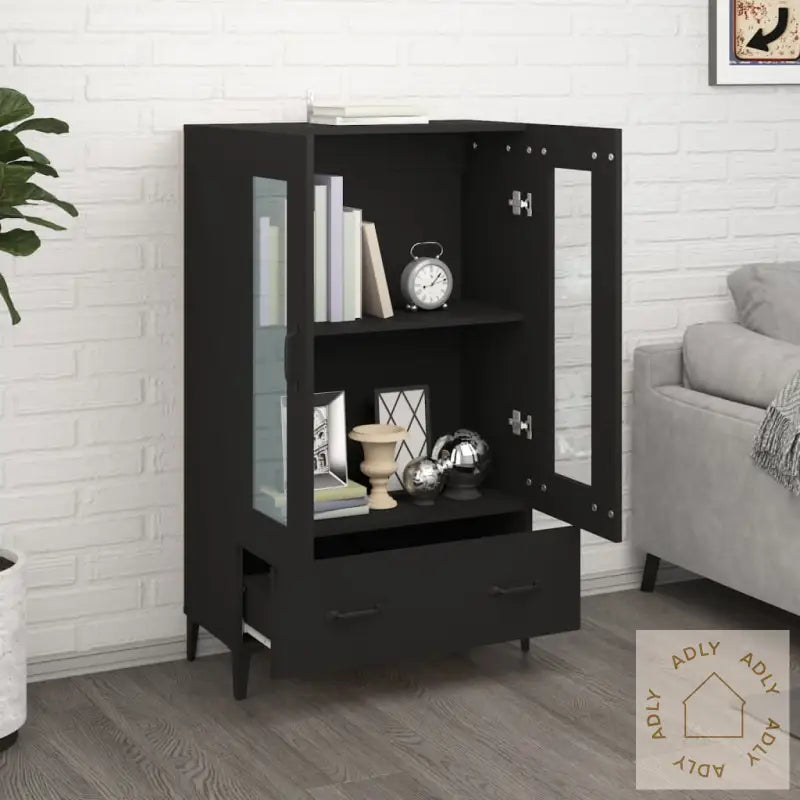 Highboard Svart 70X31X115 Cm Konstruert Tre