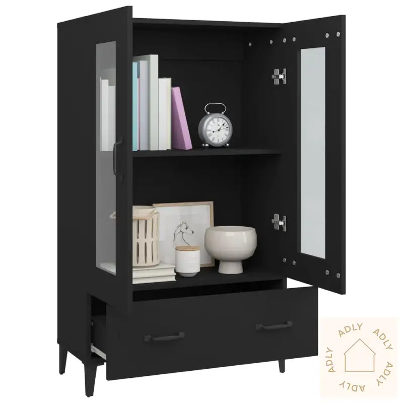 Highboard Svart 70X31X115 Cm Konstruert Tre