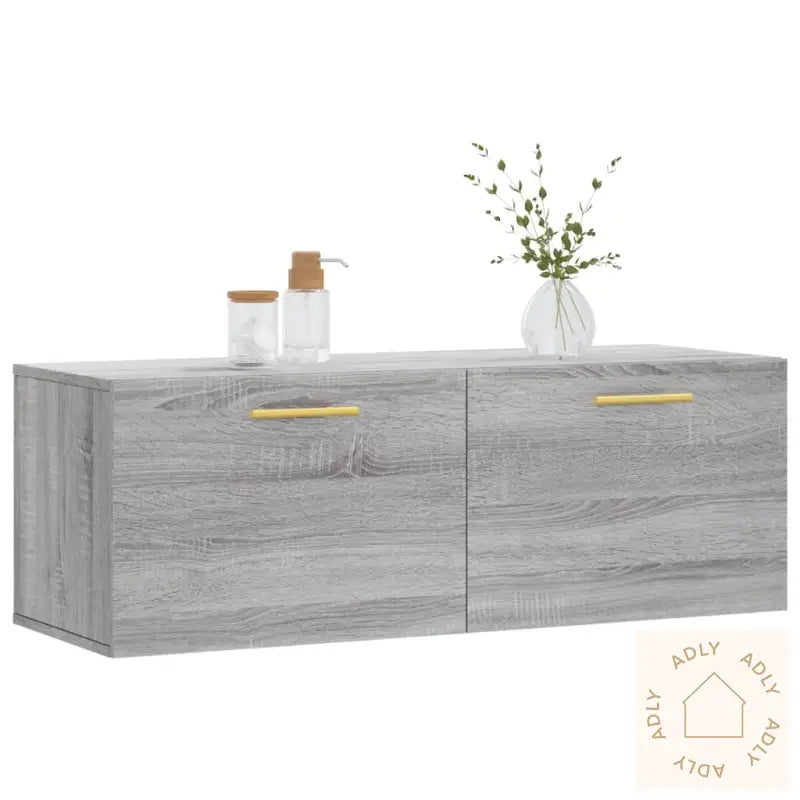 Veggskap Grå Sonoma 100X36,5X35 Cm Konstruert Tre
