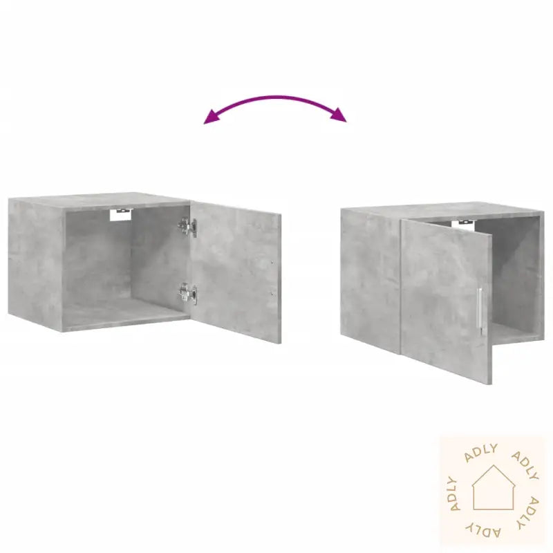 Veggskap Betonggrå 50X42,5X40 Cm Konstruert Tre