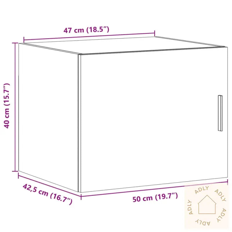 Veggskap Betonggrå 50X42,5X40 Cm Konstruert Tre